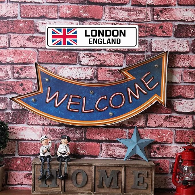 London England Sign Man Cave Metal Tin Signs Street Road Sign for Cafes Bar Pub Beer Club Wall Home Decor 16X4 Inches - Image 7