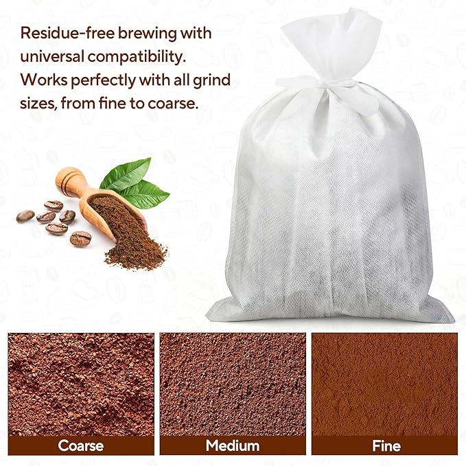 120PCS Commercial Cold Brew Coffee Bags with Drawstring, 20" X 20" Disposable Coffee Filters for 5 Gallon Buckets and Commercial Model Cold Brew Coffee Makers