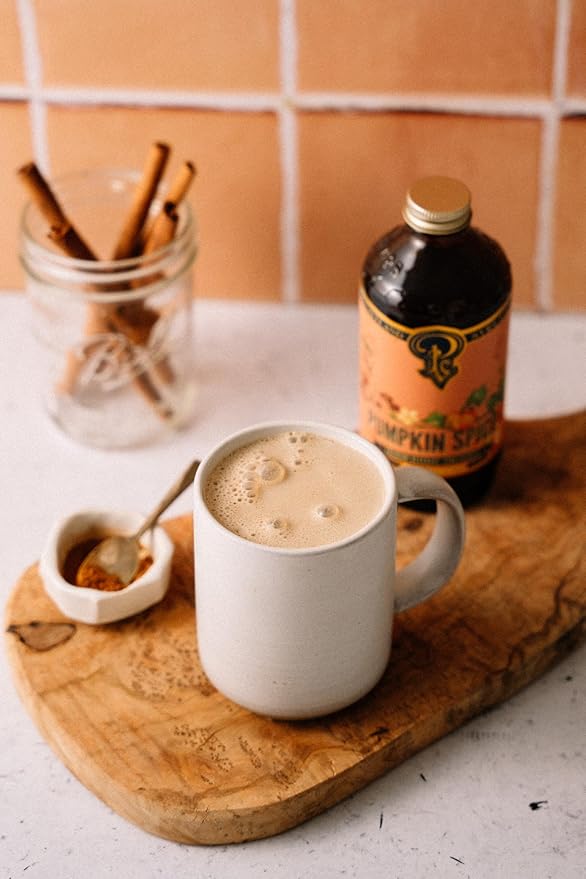 Portland Syrups Pumpkin Spice Syrup - Organic Pumpkin & Ginger Coffee Syrup for Lattes, Mocktails, & Baking - Rich Flavor, Organic Cane Sugar, Natural Ingredients,12 oz Bottle, 24 Servings (Pack of 1)