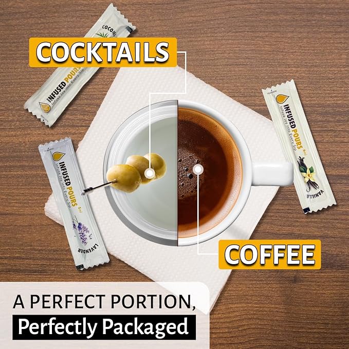 Pocket Pours Vanilla Bean Coffee Syrup - 30 Single-Serve Packets, Dairy-Free Liquid Flavoring for Coffee, Lattes & Cold Brew, Made in USA - Image 5