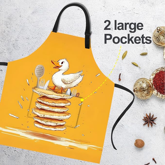 Funny Cat Apron with 2 Pockets Waterproof for Men Women Kitchen Garden Decor - Image 4