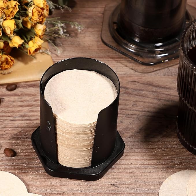600Pcs Unbleached Coffee Filters, Replacement Round Coffee Filters, Disposable Paper Filters Compatible with Aerobie Aeropress Coffee Filter and Espresso Maker