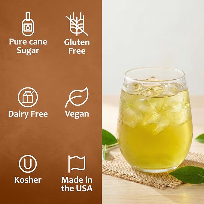 Syruvia Green Tea Syrup, Natural Flavors, Syrup for Drinks, Lattes, and Desserts – 25.4 fl oz