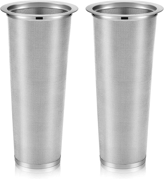 2 Pcs Cold Brew Coffee Filter Stainless Steel Filter Coffee Tea Infuser Strainer Canning Jar Mesh for Wide Mouth Mason Canning Jar, Iced Tea Maker (1 Quart)