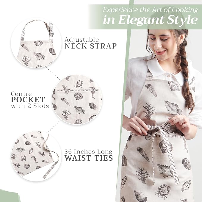 Maison d' Hermine 100% Cotton Apron for women with Pocket Kitchen Chef Apron for Men Cooking Mothers Day Gifts - Image 5