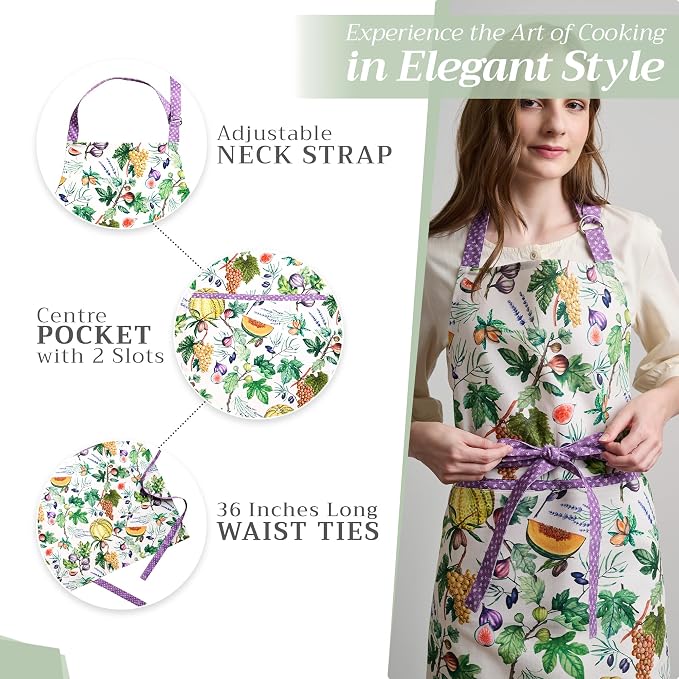 Maison d' Hermine 100% Cotton Apron for women with Pocket Kitchen Chef Apron for Men Cooking Mothers Day Gifts - Image 5