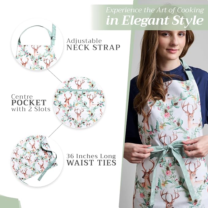 Maison d' Hermine 100% Cotton Apron for women with Pocket Kitchen Chef Apron for Men Cooking Mothers Day Gifts - Image 5
