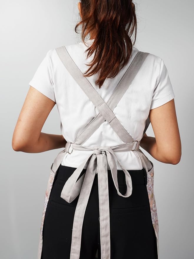 100% Cotton Printed Kitchen Apron with 2 Pockets for Men and Women – Adjustable Chef Apron - Machine Washable - Image 5