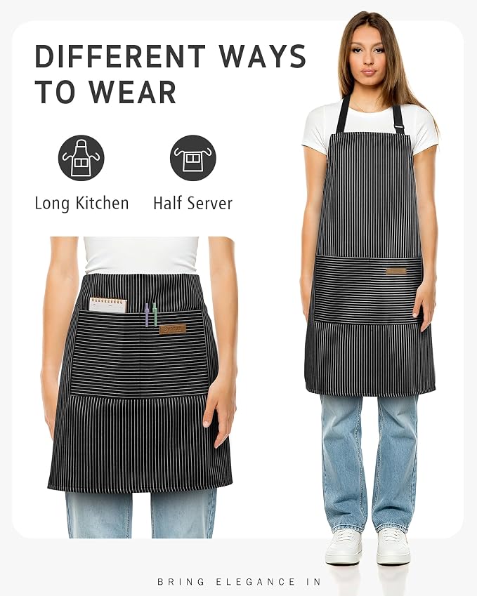 Syntus Chef Apron for Men Women with Pockets, Thick Grilling BBQ Apron | Machine Washable, Thick & Soft, Full Coverage, Adjustable Strap, Long Ties, 2 Pockets, Multi-Purpose, BBQ, Gift - Image 5