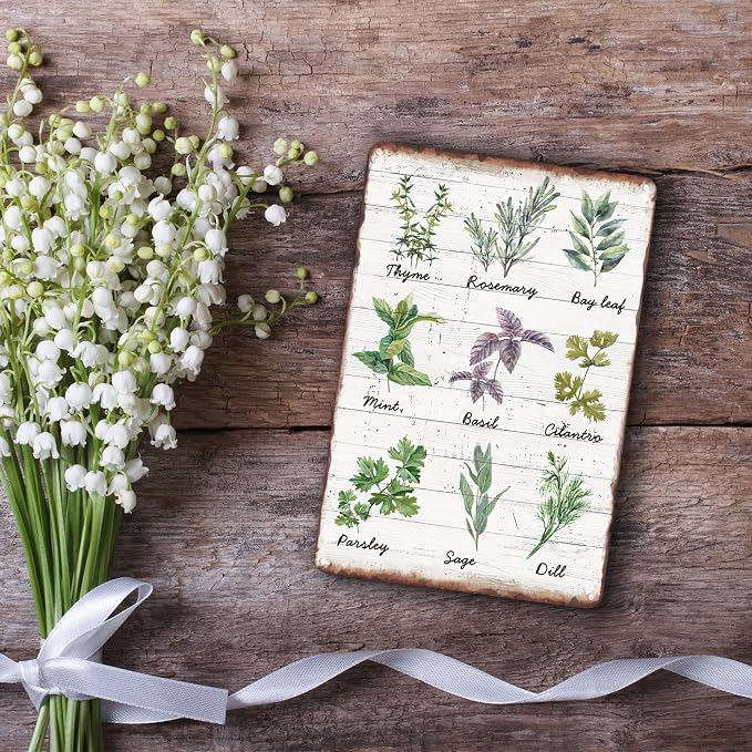 Sanwarm Metal Sign 8X12 Inch, Herbs Sage Green Mint Green Vintage Tin Sign Wall Art Decor for Home, Living Room, Kitchen, Garden, Bedroom, Office, Hotel, Cafe And Pub Decoration - Image 6