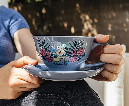 Silver Buffalo Alice in Wonderland Oh My Boxed Ceramic Teacup and Saucer, 12 Ounces
