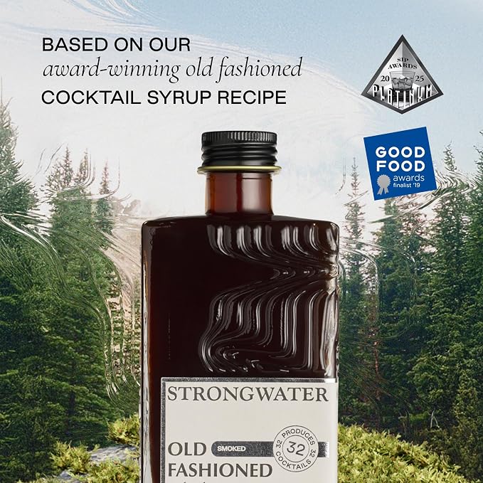 Strongwater Smoked Old Fashioned Craft Cocktail Mixer - Makes 32 Cocktails - Handcrafted Old Fashioned Syrup with Lapsang Souchong Tea, Sugar, Citrus & Cherry - Image 7