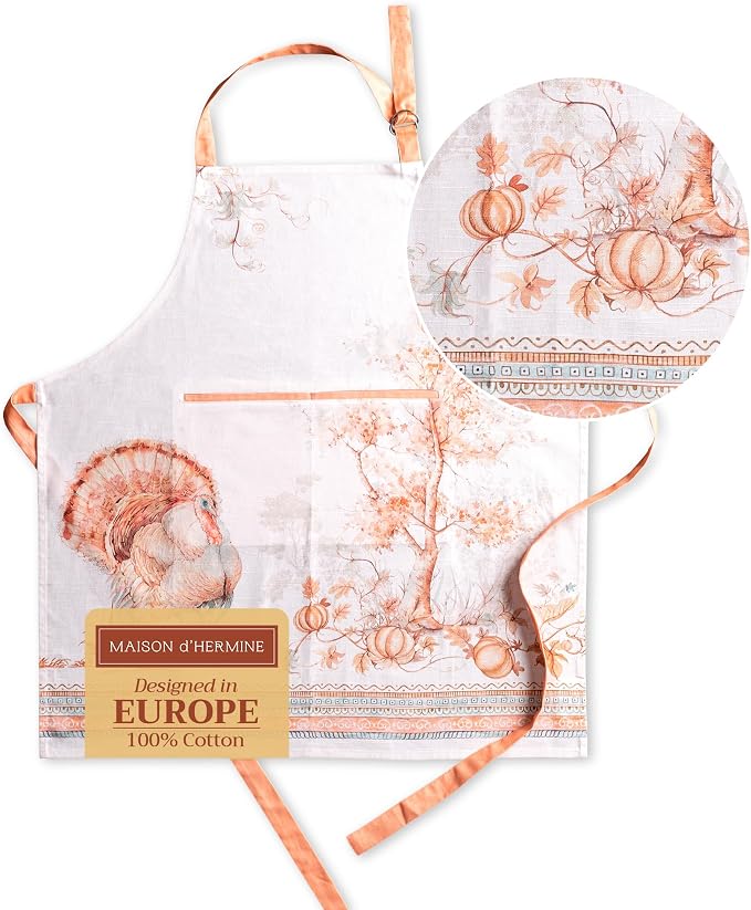Maison d' Hermine 100% Cotton Apron for women with Pocket Kitchen Chef Apron for Men Cooking Mothers Day Gifts by MaisondHermine