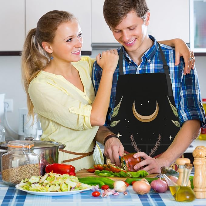 Apron, Stocking Stuffers Bib Apron with Adjustable Neck for Women, Suitable for Home Kitchen Cooking Apron - Image 6