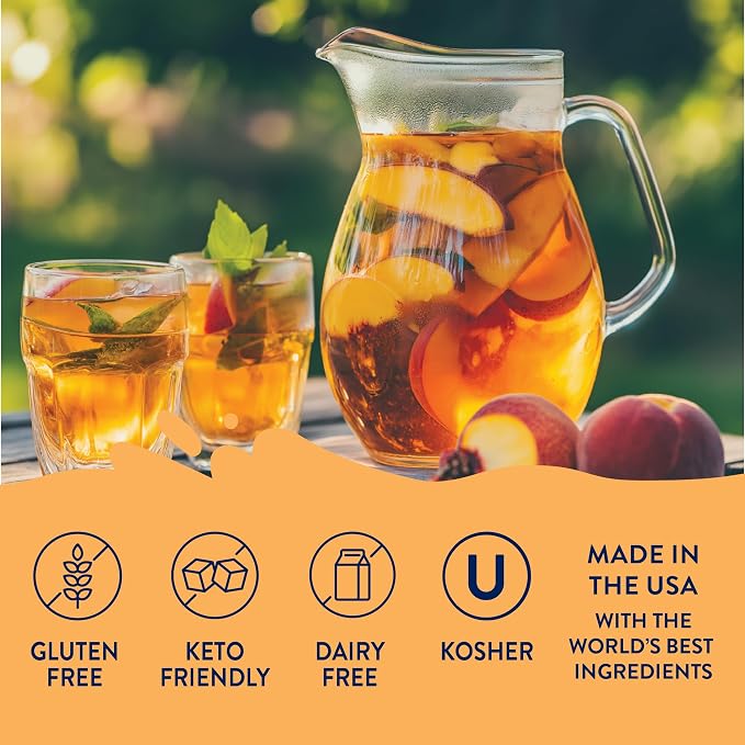 Jordan's Skinny Mixes Sugar Free Syrup, Peach Tea Flavor, Fruit Flavored Water Enhancer, Drink Mix for Iced Tea, Lemonade, Drinks, Low Calorie Water Flavoring, Dairy & Gluten Free, Kosher, 25.4 Fl Oz - Image 5
