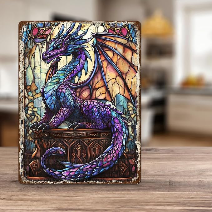 Dragon Tin Sign for Home Farm Outdoor Bathroom Restaurant Cafes Bars Club Kitchen Garage Art Wall Decor 12 * 16inch - Image 5