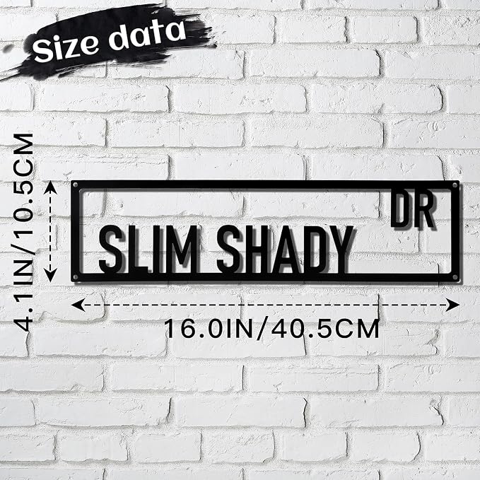 Metal Wall Art Decor Slim Shady Dr Metal Signs Street Sign with Letter for Bar Home Man Cave Cafe 16 x 4 Inches - Image 2