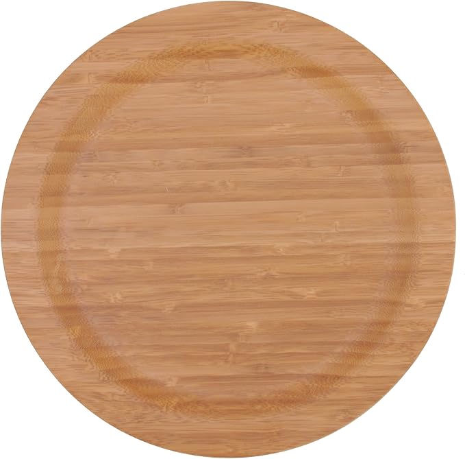 BambooMN 12" Dia Bamboo Reusable Dinnerware Charger Round Plates for Catered Events, Holidays, or Home Use Supplies, 1 Pieces