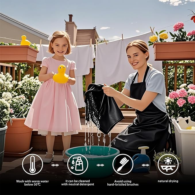GoldPig Heavy-Duty Waterproof Apron, Chemical Resistant Rubber Vinyl for Industrial, Lab, Kitchen, Butcher & Grilling (40")