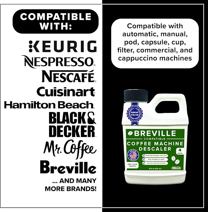 Tillbrook Breville Espresso Machine Compatible Descaler - 1 YEAR SUPPLY - Concentrated Descaler for Breville - 16 oz Coffee Maker Cleaner for Breville, Nespresso, Delonghi, Espresso Machine - 4 Uses - Image 3