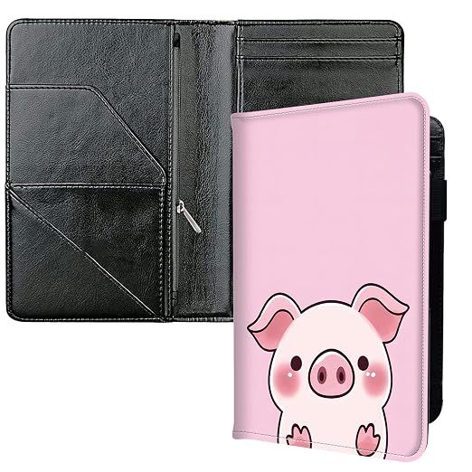 Server Books for Waitress, with 7 Large Pockets, Waiter Serving Book, Waitstaff Server Order Pads, Cute PU Leather Server Book with Pen Holder Fit Server Apron,Cute Pig by Unknown