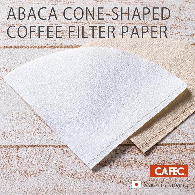 CAFEC 100-Pack Cone-shaped V60 02 Style Universal 1 to 4 Cup Disposable Pour-Over Drip Coffee Paper Filter made of Eco-Friendly Refined Virgin Pulp for Better Tasting Brewing Pour Over Dripper (White)