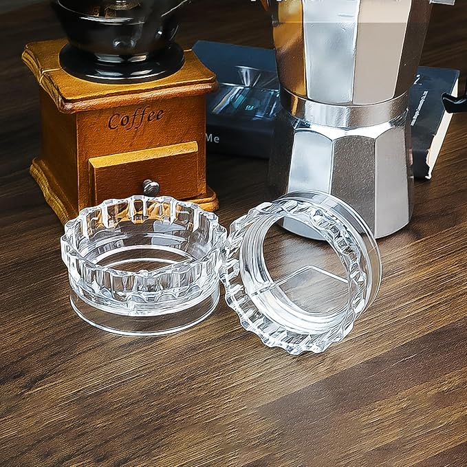 Moka Pot Dosing Ring & Coffee Distributor 2in1 Coffee Maker Dosing Ring For Moka Express Fast Distribute and Tamp, Avoid Mess And Wast (S for 1-3cup Moka Pot)