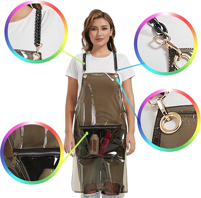Hair Stylist Apron for Women - Waterproof Barber Nail Tech Apron Hairdresser Hairstylist Salon Aprons with Pocket - Image 5
