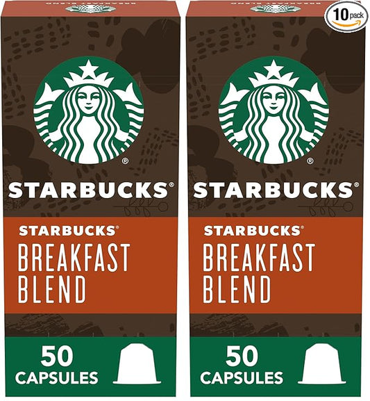 Starbucks by Nespresso Original Line Medium Roast Breakfast Blend Coffee,Espresso Pods, 10 Count(Pack of 10)