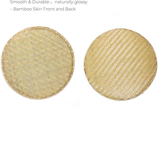 18 Inches Bilao Filipino Tray for Food – XL Bamboo Baskets for Food, Round Bamboo Tray for Serving, Traditional Filipino Food Platter for Pancit, Kakanin, and Seafood Display