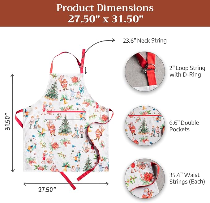 Maison d' Hermine 100% Cotton Apron for women with Pocket Kitchen Chef Apron for Men Cooking Mothers Day Gifts - Image 7