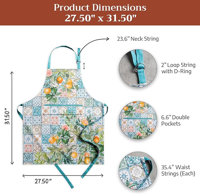 Maison d' Hermine 100% Cotton Apron for women with Pocket Kitchen Chef Apron for Men Cooking Mothers Day Gifts - Image 7
