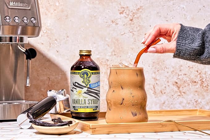 Portland Syrups Sugar-Free Vanilla Syrup - Smooth Creamy Classic Vanilla for Lattes, Cold Brew, Iced Tea, Smoothies, Desserts, No Artificial Aftertaste, 12 oz Bottle, 24 Servings Pack of 1