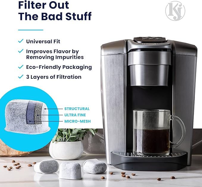 12 Pack Keurig Filter Replacement by K&J - Compatible with Keurig Coffee Machine (2.0 and older)