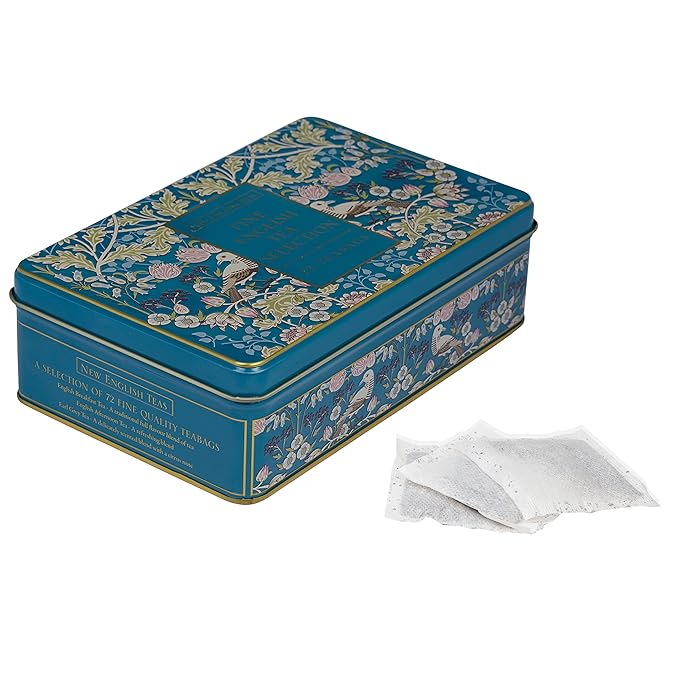 New English Teas Song Thrush & Berries Tea Tin with 72 Assorted English Teabags