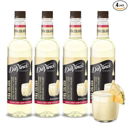 DaVinci Gourmet Classic Pina Colada Syrup, 25.4 Fluid Ounces (Pack of 4)