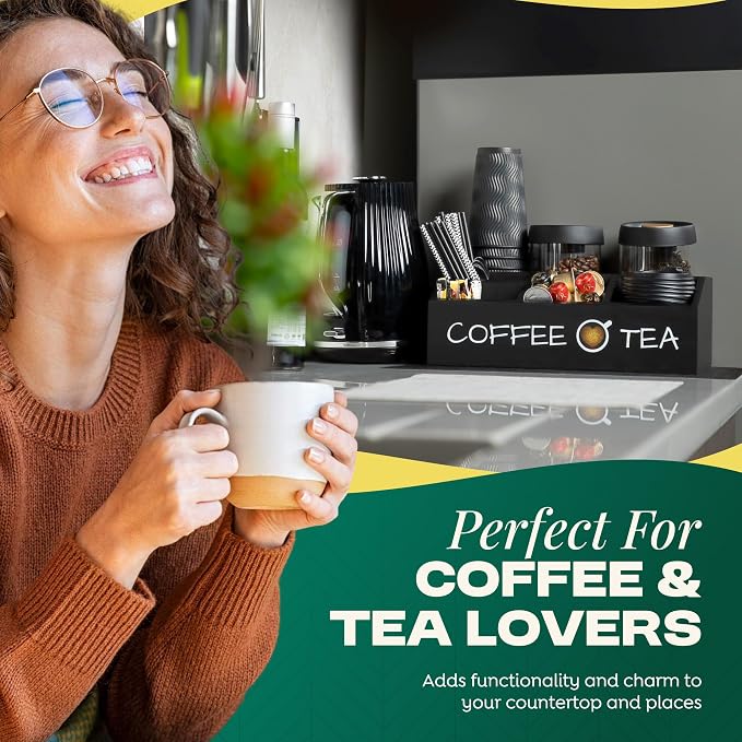 Vinvoli Coffee Station Organizer – Premium 2025 All-in-One Coffee Bar & Tea Organizer for Bar Accessories, Tea Storage, and Decor - Image 7