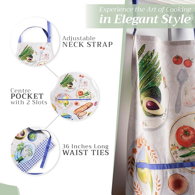 Maison d' Hermine 100% Cotton Apron for women with Pocket Kitchen Chef Apron for Men Cooking Mothers Day Gifts - Image 5