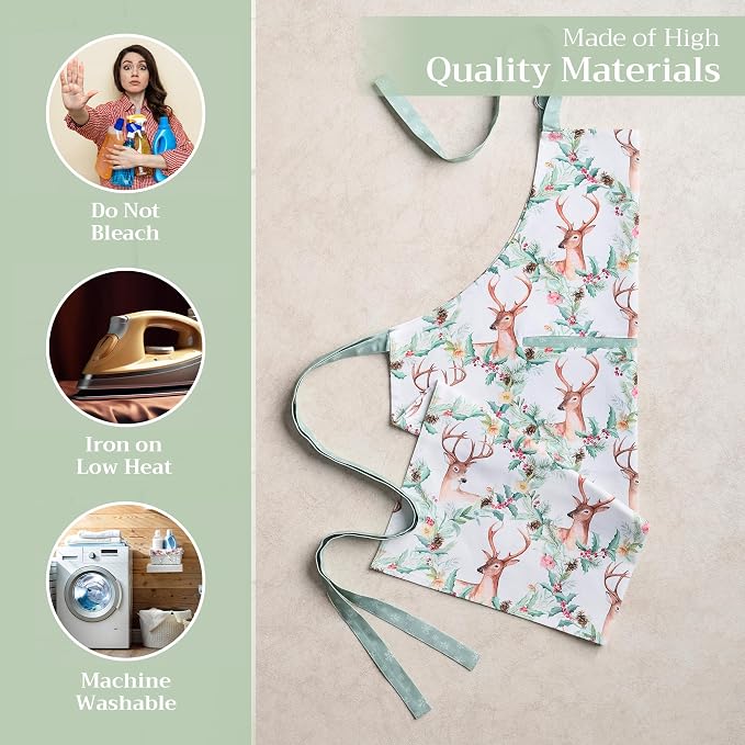 Maison d' Hermine 100% Cotton Apron for women with Pocket Kitchen Chef Apron for Men Cooking Mothers Day Gifts - Image 3