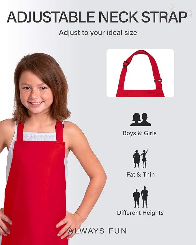 Kids Apron, Medium, 100% Cotton With An Adjustable Strap to fit All Ages - Image 3