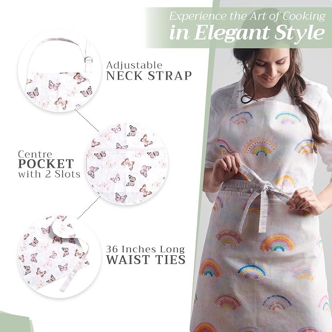 Maison d' Hermine 100% Cotton Apron for women with Pocket Kitchen Chef Apron for Men Cooking Mothers Day Gifts - Image 5