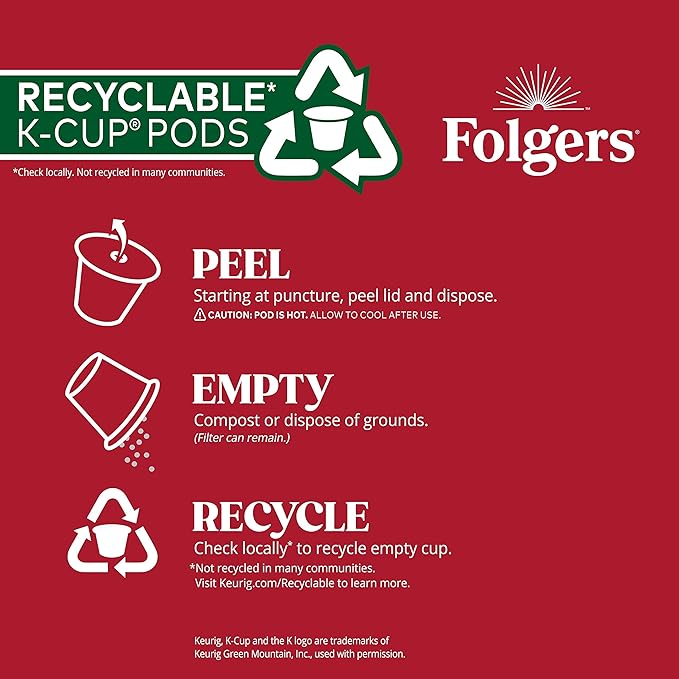 Folgers Breakfast Blend Coffee, Mild Roast, Keurig K-Cup Pods, 10 Count Box