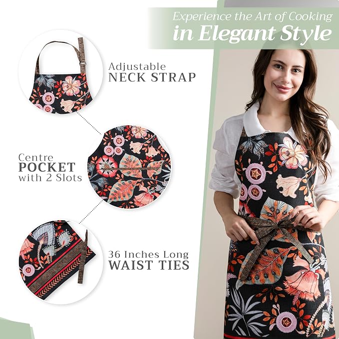 Maison d' Hermine 100% Cotton Apron for women with Pocket Kitchen Chef Apron for Men Cooking Mothers Day Gifts - Image 5