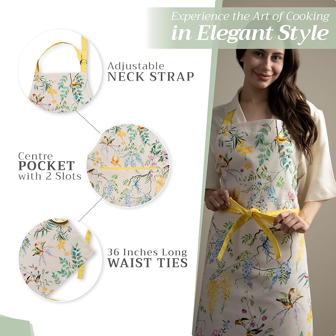 Maison d' Hermine 100% Cotton Apron for women with Pocket Kitchen Chef Apron for Men Cooking Mothers Day Gifts - Image 5