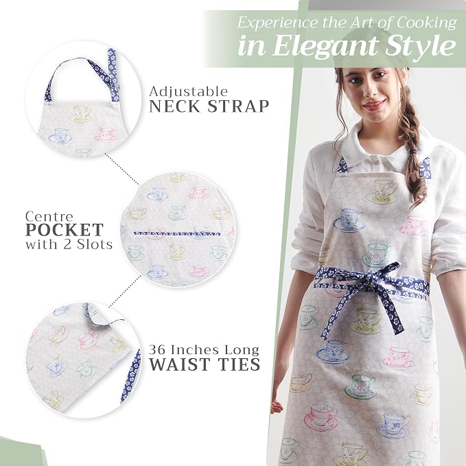 Maison d' Hermine 100% Cotton Apron for women with Pocket Kitchen Chef Apron for Men Cooking Mothers Day Gifts - Image 5