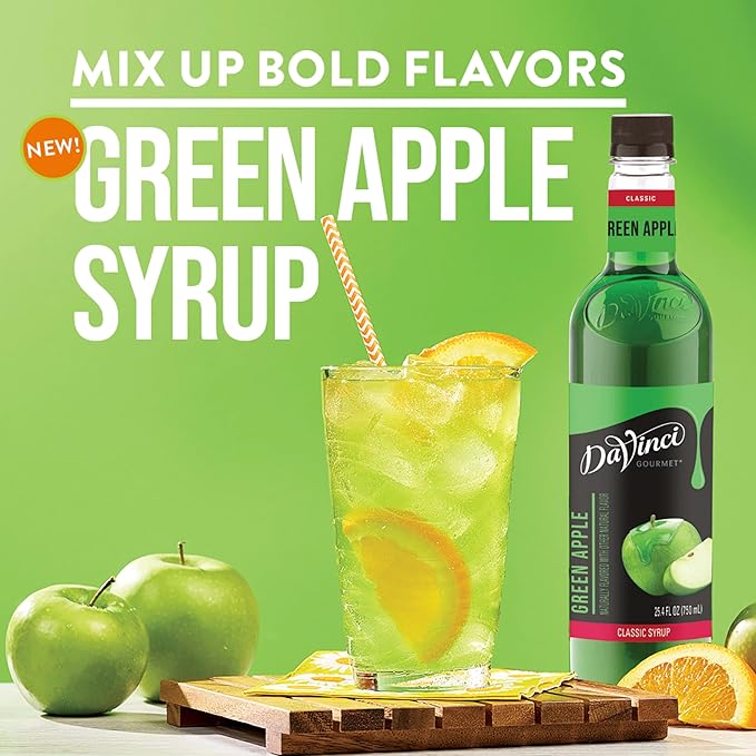 DaVinci Gourmet Green Apple Syrup, 25.4 Fluid Ounces (Pack of 4)