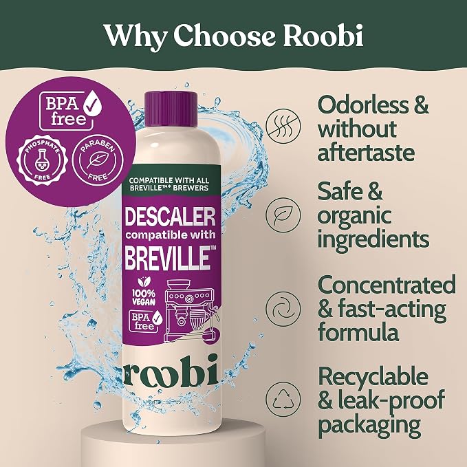 Breville Compatible Descaling Solution. Specially Formulated to Clean & Descale your Breville Espresso Machine. 2 Uses per Bottle, 2 Pack. Eco-Friendly Carbon Neutral Descaler Kit. - Image 5