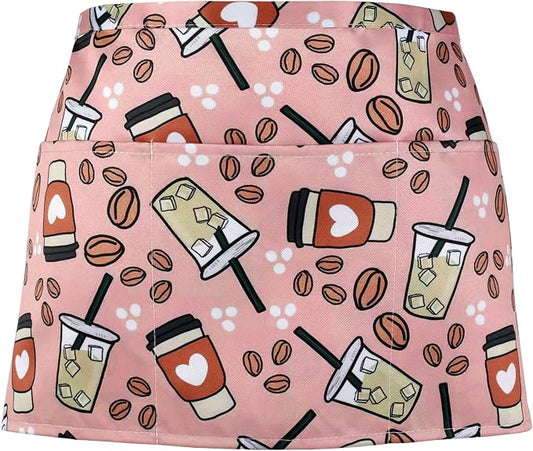 Plum Hill Cute Half Apron with Pockets - Waitress Apron for Servers ?€? Teacher Apron with 3-Pockets by PlumHill