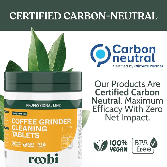 Roobi Professional Coffee Grinder Cleaning Tablets. Carbon Neutral Coffee Grinder Cleaner. Up to 14 cleans, 500gr. - Image 8