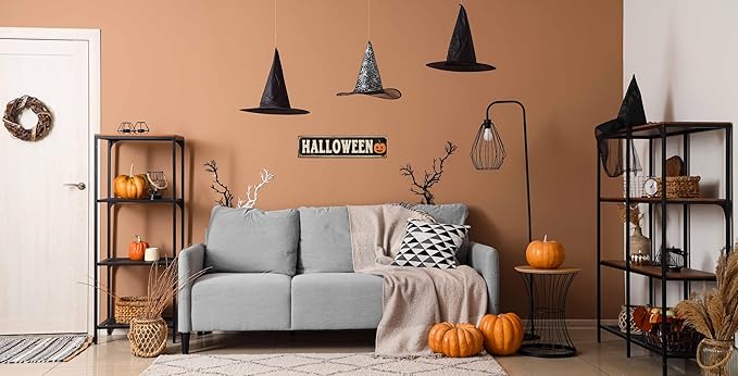 Vintage Tin Halloween Sign Retro Metal Pumpkinhead Signs For Home Decor Stylish Wall Art Plaques Gift For Home Bathroom Kitchen And Gothic Wall Decor In Every Room 4x16 In